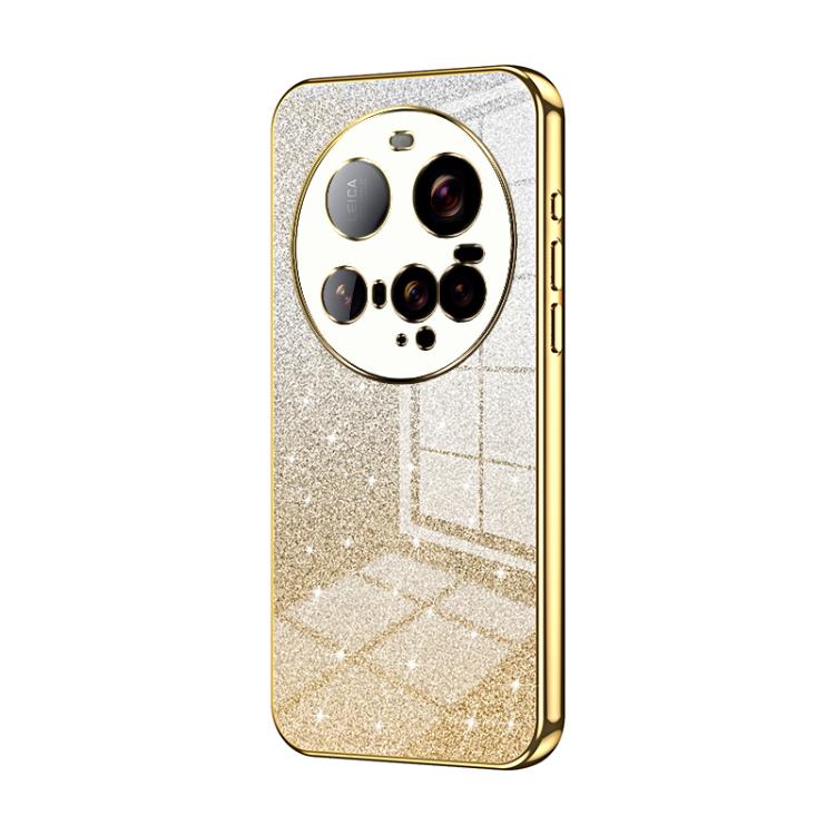 

For Xiaomi 15 Ultra Gradient Glitter Powder Electroplated Phone Case(Gold)