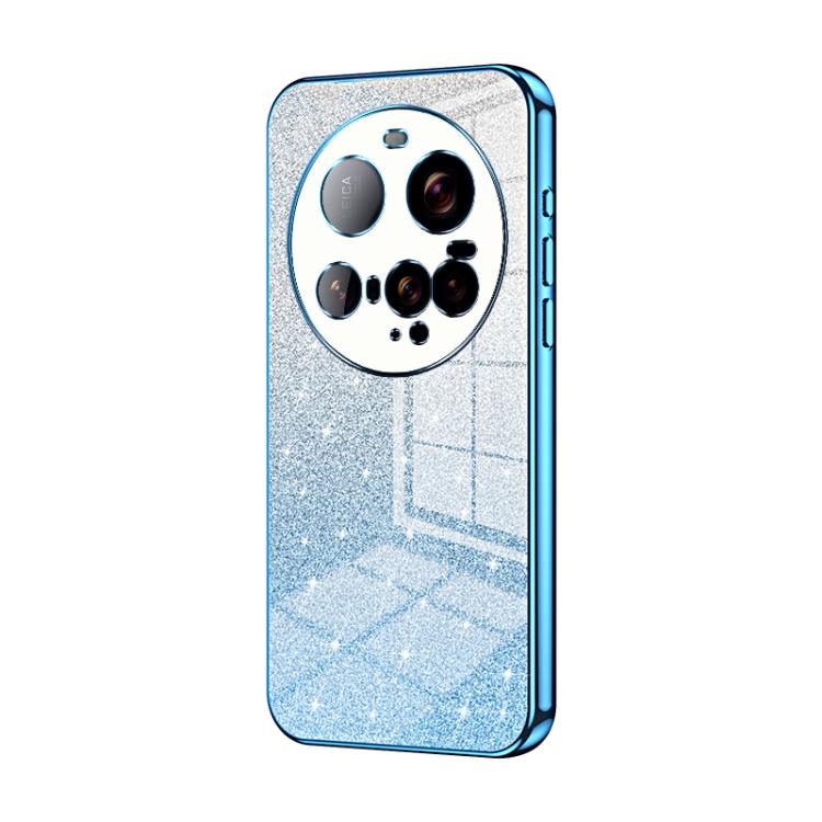 

For Xiaomi 15 Ultra Gradient Glitter Powder Electroplated Phone Case(Blue)