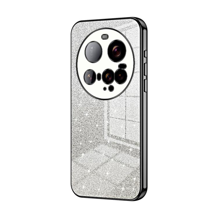 

For Xiaomi 15 Ultra Gradient Glitter Powder Electroplated Phone Case(Black)