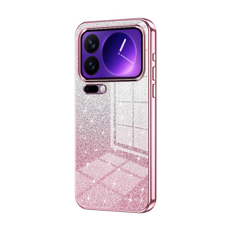 

For Xiaomi 17 Pro Gradient Glitter Powder Electroplated Phone Case(Pink)