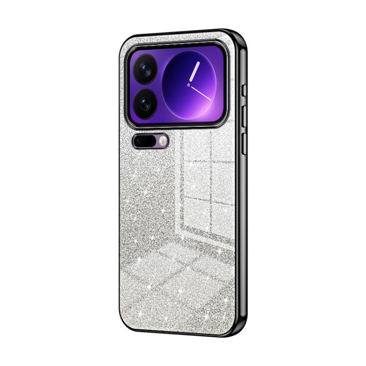 

For Xiaomi 17 Pro Gradient Glitter Powder Electroplated Phone Case(Black)