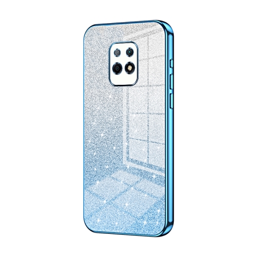 

For Xiaomi Redmi 10X 5G Gradient Glitter Powder Electroplated Phone Case(Blue)