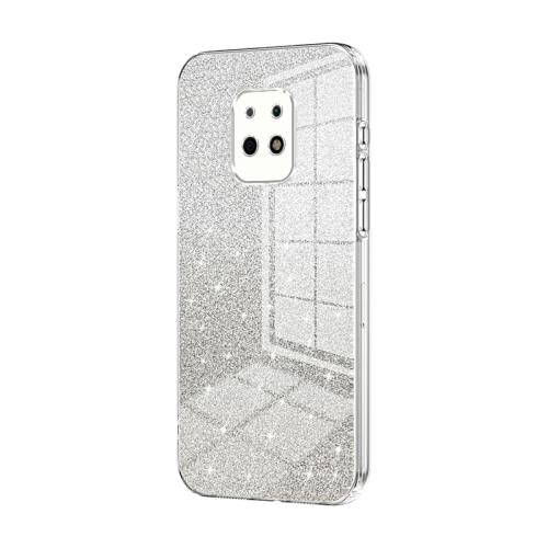 

For Xiaomi Redmi 10X 5G Gradient Glitter Powder Electroplated Phone Case(Transparent)