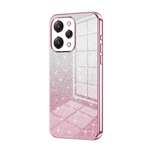 

For Xiaomi Redmi 12 / Redmi Note 12R Gradient Glitter Powder Electroplated Phone Case(Pink)