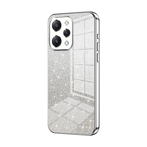 

For Xiaomi Redmi 12 / Redmi Note 12R Gradient Glitter Powder Electroplated Phone Case(Silver)