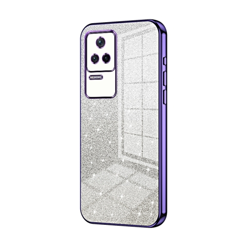 

For Xiaomi Redmi K40S / Poco F4 Gradient Glitter Powder Electroplated Phone Case(Purple)