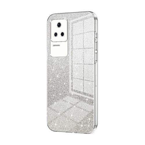 

For Xiaomi Redmi K40S / Poco F4 Gradient Glitter Powder Electroplated Phone Case(Transparent)
