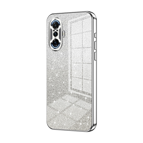 

For Xiaomi Redmi K40 Gaming/Poco F3 GT Gradient Glitter Powder Electroplated Phone Case(Silver)