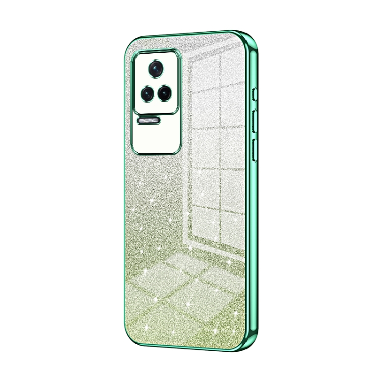 

For Xiaomi Redmi K50 / K50 Pro Gradient Glitter Powder Electroplated Phone Case(Green)
