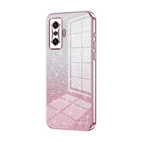 

For Xiaomi Redmi K50 Gaming / Poco F4 GT Gradient Glitter Powder Electroplated Phone Case(Pink)