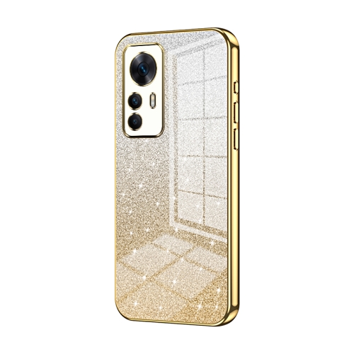 

For Xiaomi Redmi K50 Ultra / Xiaomi 12T Gradient Glitter Powder Electroplated Phone Case(Gold)