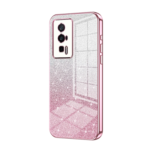 

For Xiaomi Redmi K60 / K60 Pro Gradient Glitter Powder Electroplated Phone Case(Pink)