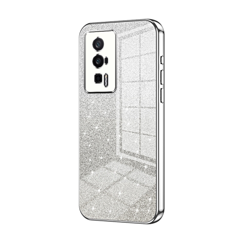 

For Xiaomi Redmi K60 / K60 Pro Gradient Glitter Powder Electroplated Phone Case(Silver)