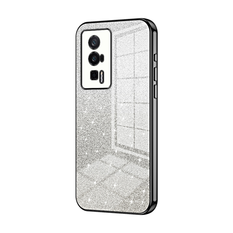 

For Xiaomi Redmi K60 / K60 Pro Gradient Glitter Powder Electroplated Phone Case(Black)