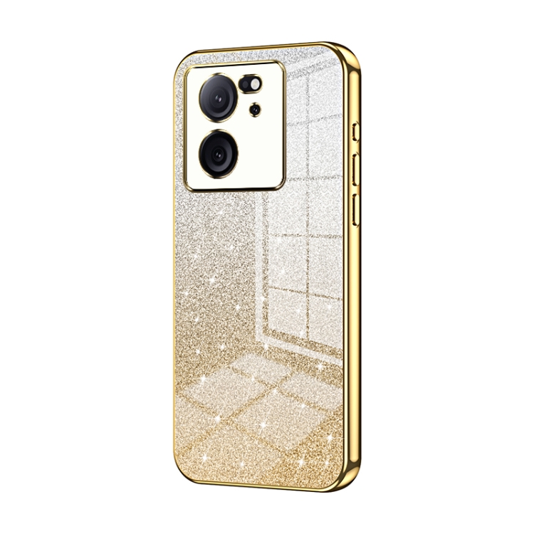 

For Xiaomi Redmi K60 Ultra / Xiaomi 13T Gradient Glitter Powder Electroplated Phone Case(Gold)