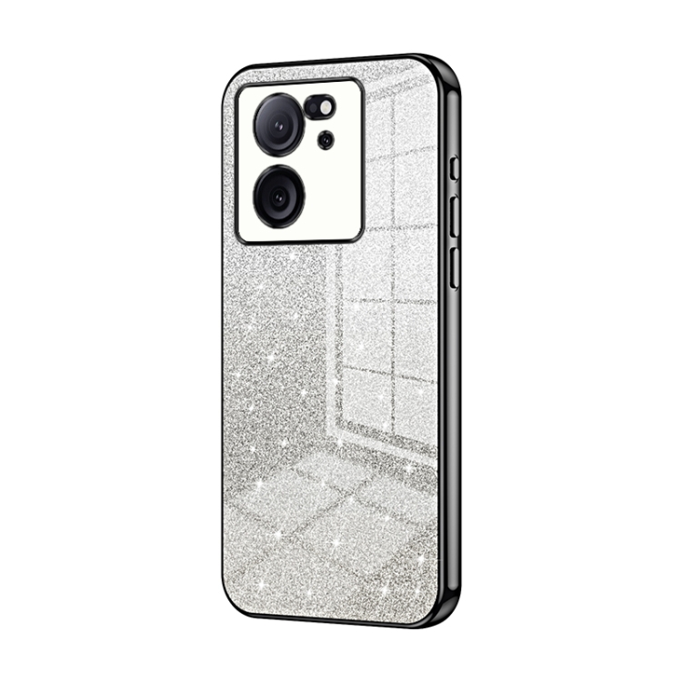 

For Xiaomi Redmi K60 Ultra / Xiaomi 13T Gradient Glitter Powder Electroplated Phone Case(Black)