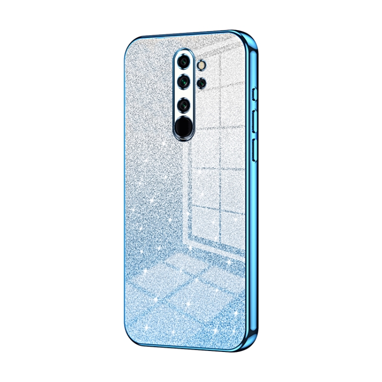 

For Xiaomi Redmi Note 8 Pro Gradient Glitter Powder Electroplated Phone Case(Blue)