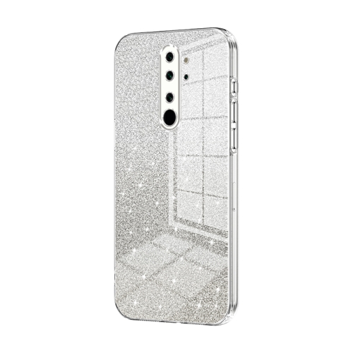 

For Xiaomi Redmi Note 8 Pro Gradient Glitter Powder Electroplated Phone Case(Transparent)