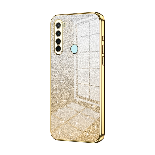 

For Xiaomi Redmi Note 8T Gradient Glitter Powder Electroplated Phone Case(Gold)