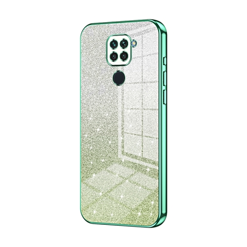 

For Xiaomi Redmi Note 9 / 10X 4G Gradient Glitter Powder Electroplated Phone Case(Green)