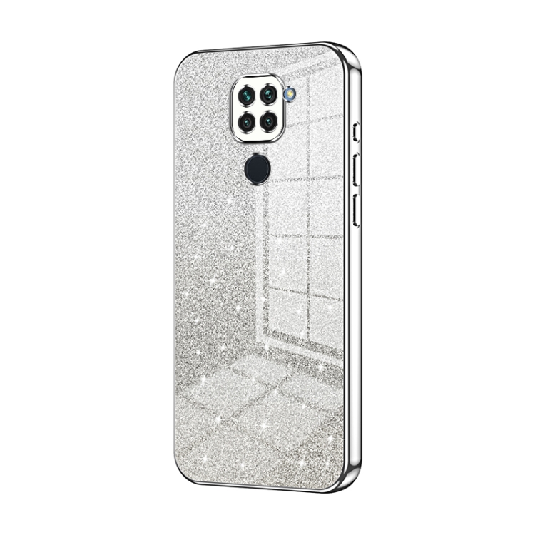 

For Xiaomi Redmi Note 9 / 10X 4G Gradient Glitter Powder Electroplated Phone Case(Silver)