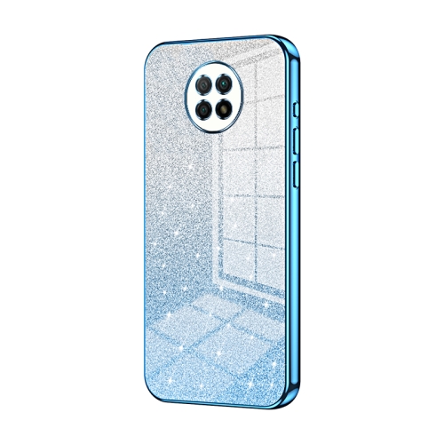 

For Xiaomi Redmi Note 9 5G / Note 9T Gradient Glitter Powder Electroplated Phone Case(Blue)