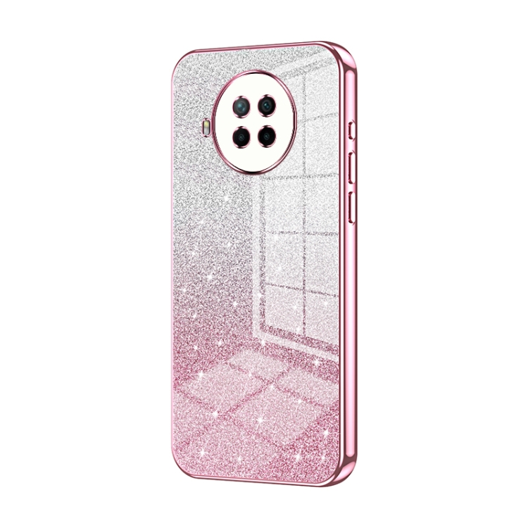 

For Xiaomi Redmi Note 9 Pro 5G/Mi 10T Lite Gradient Glitter Powder Electroplated Phone Case(Pink)