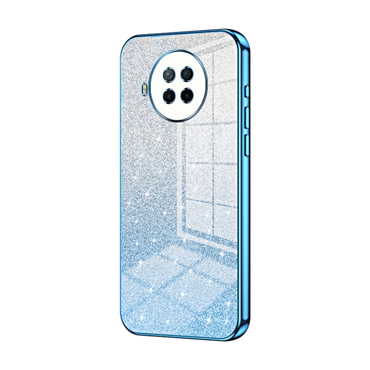 

For Xiaomi Redmi Note 9 Pro 5G/Mi 10T Lite Gradient Glitter Powder Electroplated Phone Case(Blue)