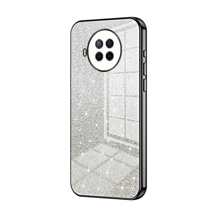 

For Xiaomi Redmi Note 9 Pro 5G/Mi 10T Lite Gradient Glitter Powder Electroplated Phone Case(Black)