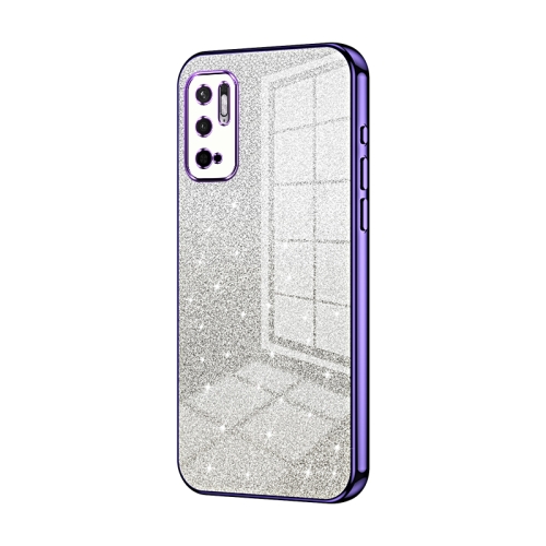 

For Xiaomi Redmi Note 10 5G / Note 10T 5G Gradient Glitter Powder Electroplated Phone Case(Purple)