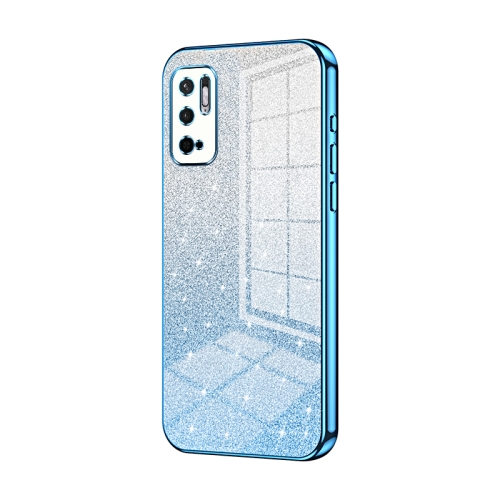 

For Xiaomi Redmi Note 10 5G / Note 10T 5G Gradient Glitter Powder Electroplated Phone Case(Blue)