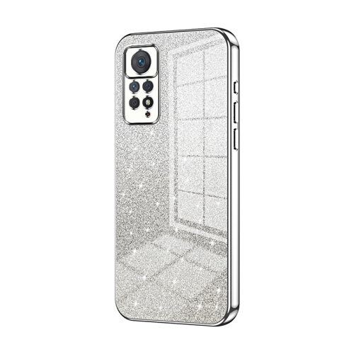 

For Xiaomi Redmi Note 11 Pro 4G/5G Global Gradient Glitter Powder Electroplated Phone Case(Silver)