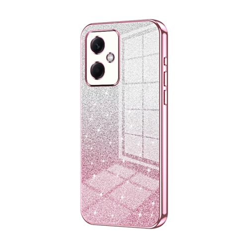 

For Xiaomi Redmi Note 12R Pro Gradient Glitter Powder Electroplated Phone Case(Pink)