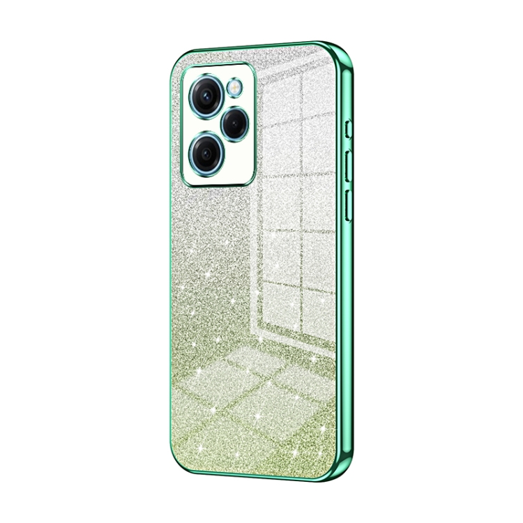 

For Xiaomi Redmi Note 12 Pro Speed Gradient Glitter Powder Electroplated Phone Case(Green)