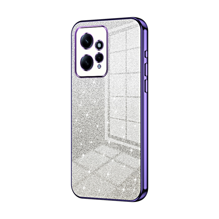 

For Xiaomi Redmi Note 12 4G Gradient Glitter Powder Electroplated Phone Case(Purple)