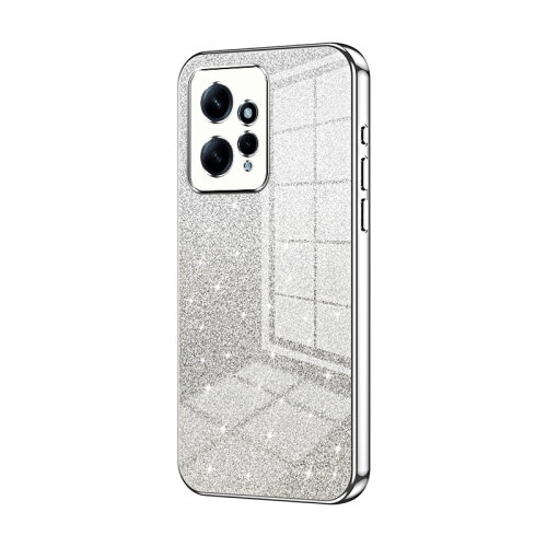 

For Xiaomi Redmi Note 12 4G Gradient Glitter Powder Electroplated Phone Case(Silver)