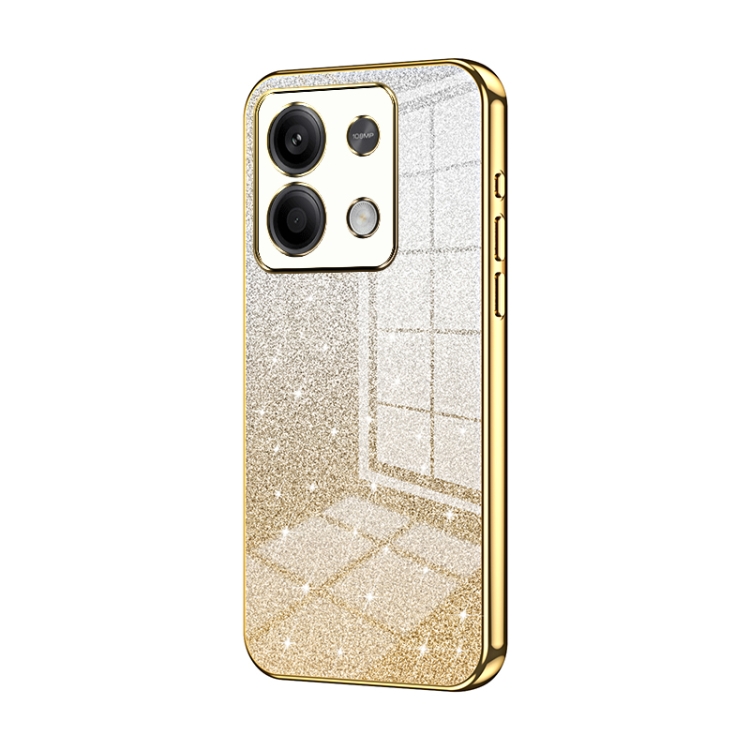 

For Xiaomi Redmi Note 13 5G Gradient Glitter Powder Electroplated Phone Case(Gold)