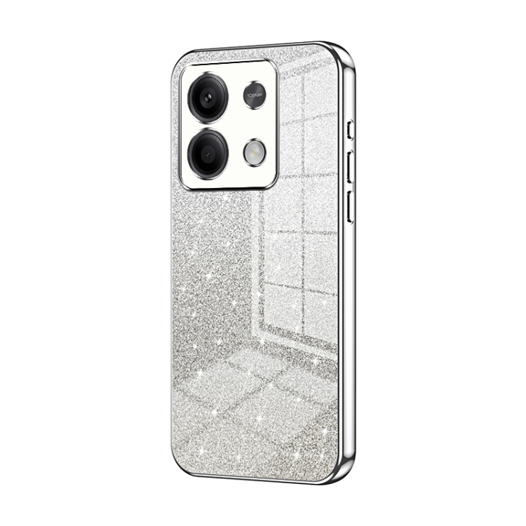 

For Xiaomi Redmi Note 13 5G Gradient Glitter Powder Electroplated Phone Case(Silver)