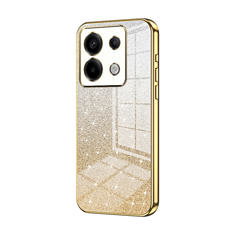 

For Xiaomi Redmi Note 13 Pro Gradient Glitter Powder Electroplated Phone Case(Gold)