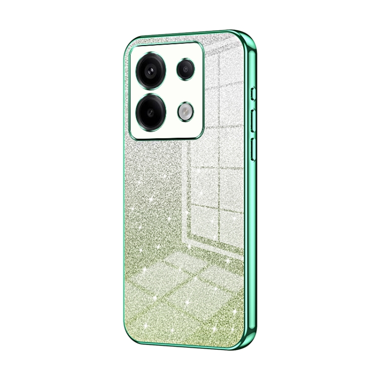

For Xiaomi Redmi Note 13 Pro Gradient Glitter Powder Electroplated Phone Case(Green)