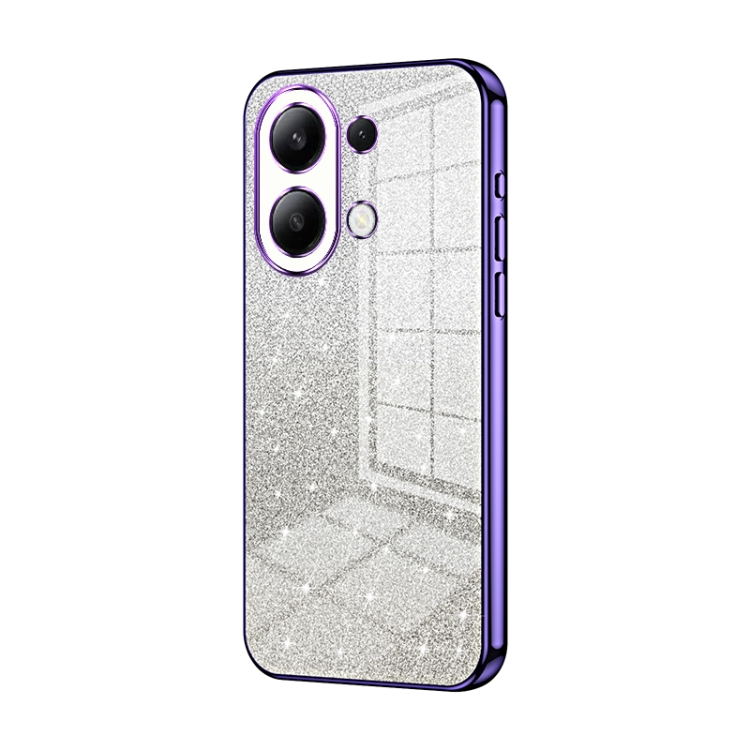 

For Xiaomi Redmi Note 13 4G Gradient Glitter Powder Electroplated Phone Case(Purple)