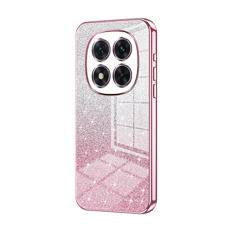 

For Redmi Note 14 Pro 5G Gradient Glitter Powder Electroplated Phone Case(Pink)