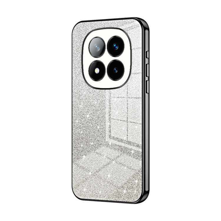 

For Redmi Note 14 Pro+ 5G Gradient Glitter Powder Electroplated Phone Case(Black)
