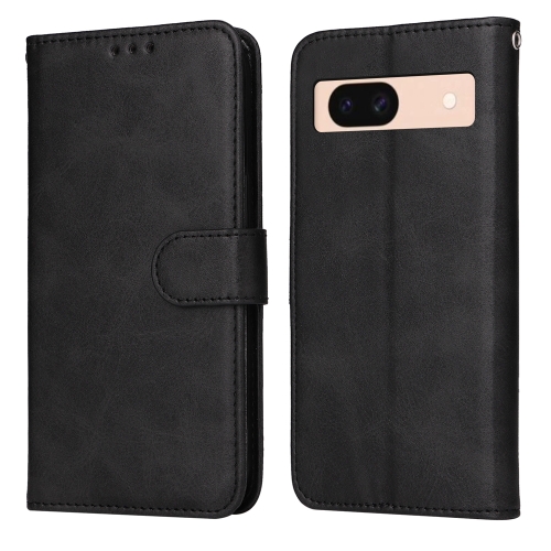 

For Google Pixel 8a Classic Calf Texture Flip Leather Phone Case(Black)