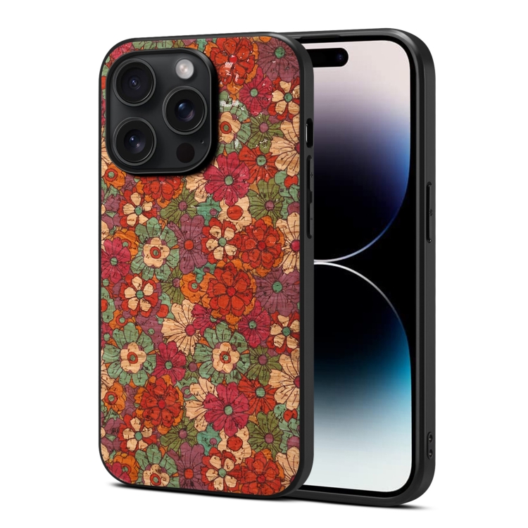 

For iPhone 14 Pro Four Seasons Flower Language Series TPU Phone Case(Summer Red)