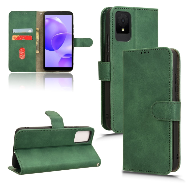 

For TCL 502 Skin Feel Magnetic Flip Leather Phone Case(Green)