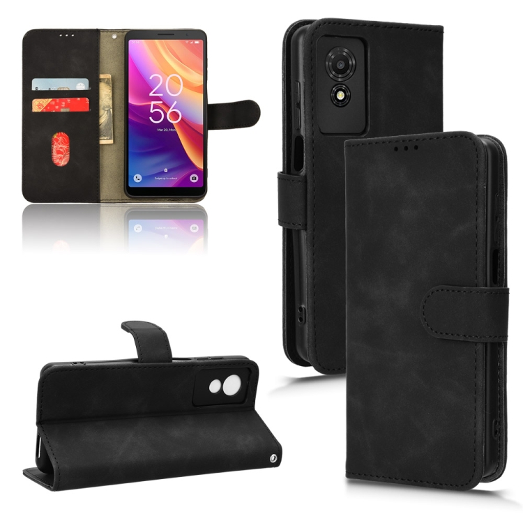 

For TCL 501 Skin Feel Magnetic Flip Leather Phone Case(Black)