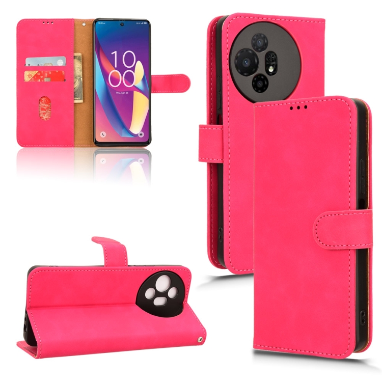 

For TCL 50 XL 5G Skin Feel Magnetic Flip Leather Phone Case(Rose Red)