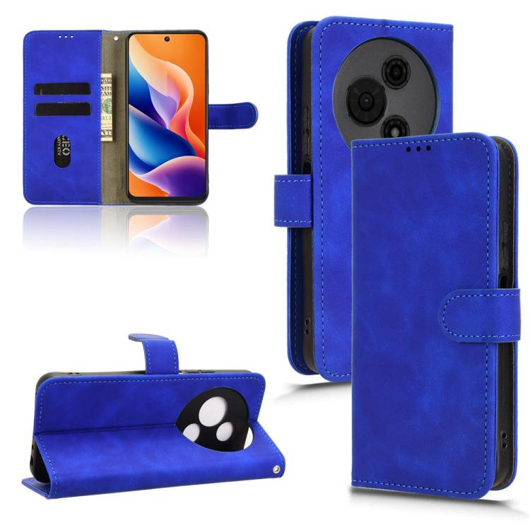 

For TCL 605 Skin Feel Magnetic Flip Leather Phone Case(Blue)