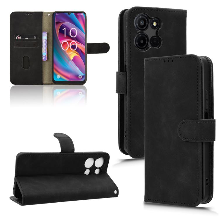 

For TCL K33 5G Skin Feel Magnetic Flip Leather Phone Case(Black)